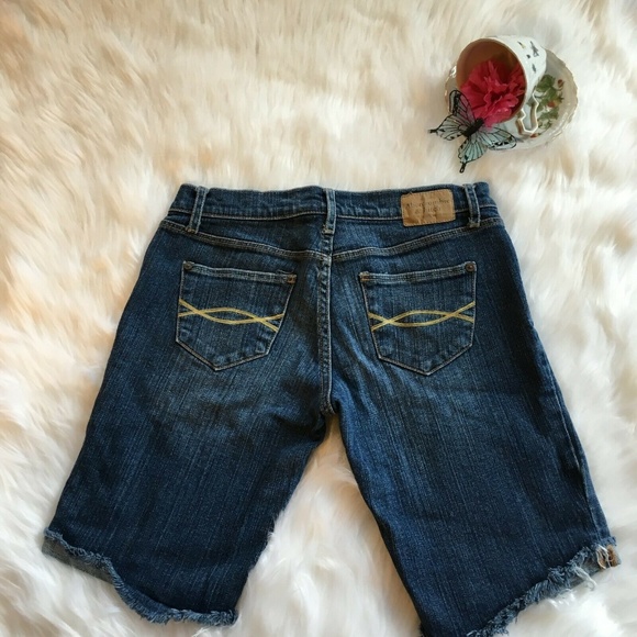 Abercrombie & Fitch Denim Jeans Bermuda Shorts 0 - Picture 2 of 7